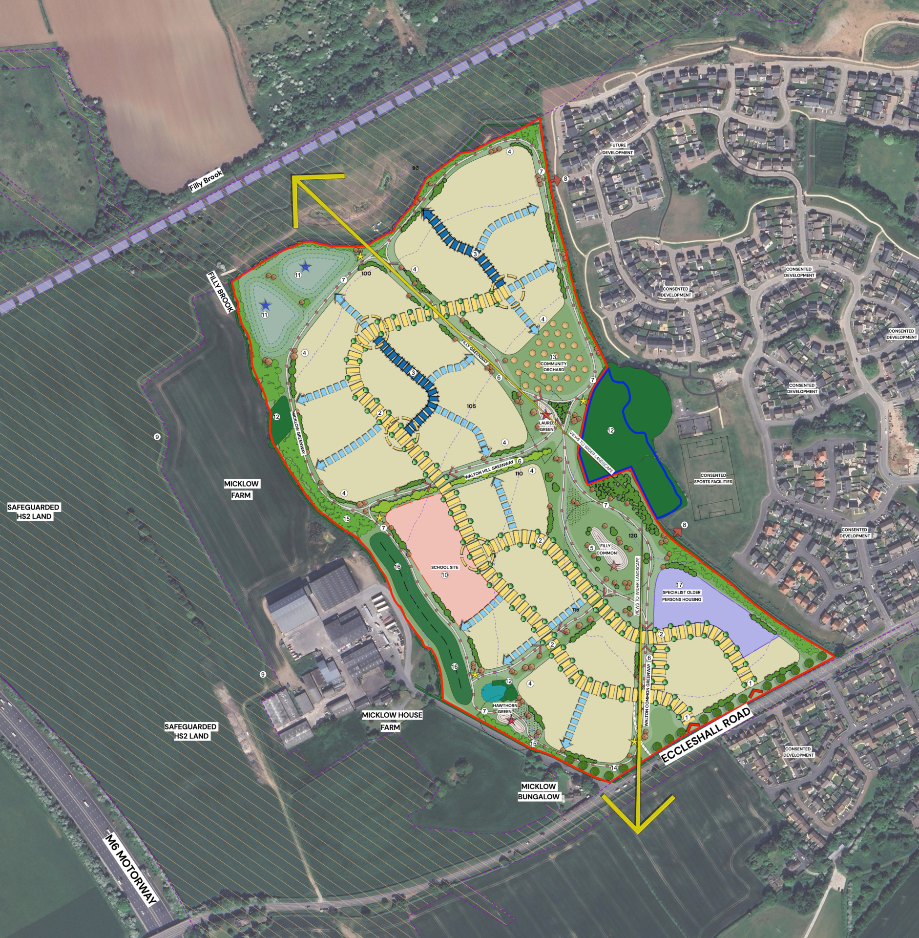 Illustrative outline layout showing how the development could look